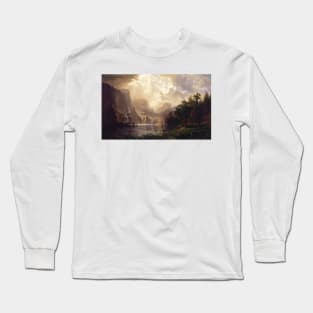 Among the Sierra Nevada, California by Albert Bierstadt Long Sleeve T-Shirt